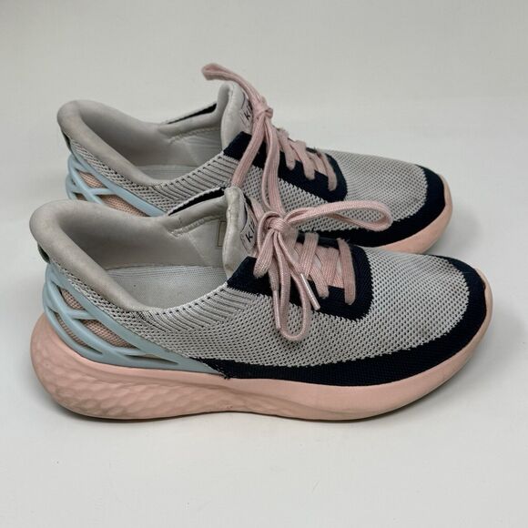 Kizik Athens Bahama Womens 6.5 White Pink Knit Slip On Handsfree Shoes - Picture 1 of 16